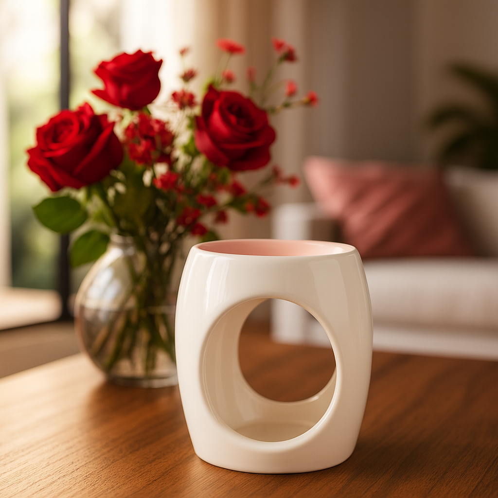 Oval Pink Ceramic Wax Melt Burner