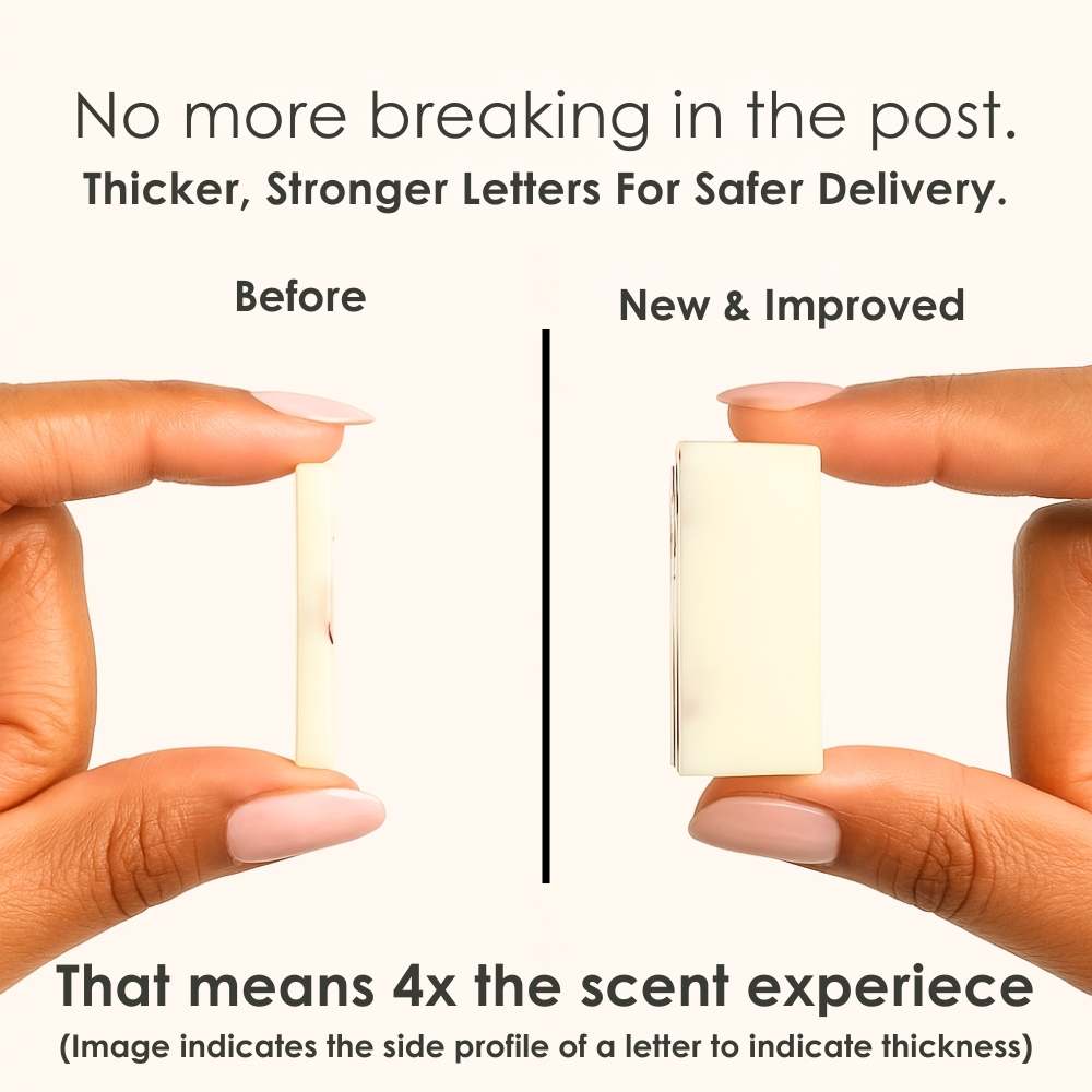 Personalised letter wax melt – thicker, break‑resistant design for safe delivery.