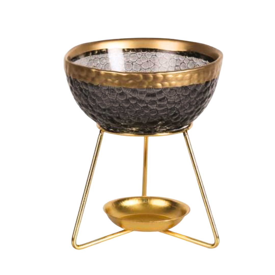 Black Bowl Glass Wax Melt Burner