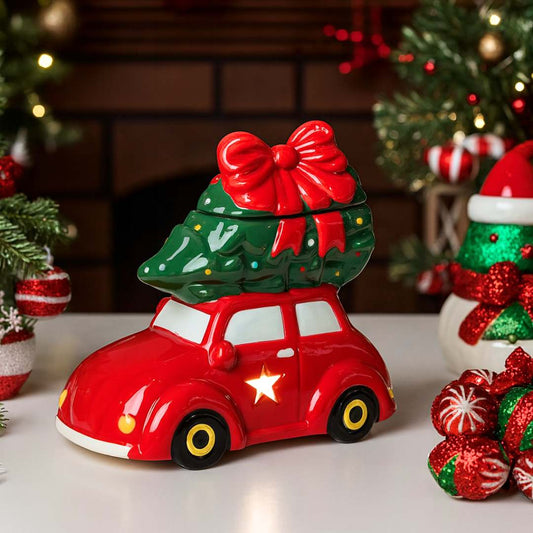 Car with Christmas Tree Wax Burner - Scentsational Home