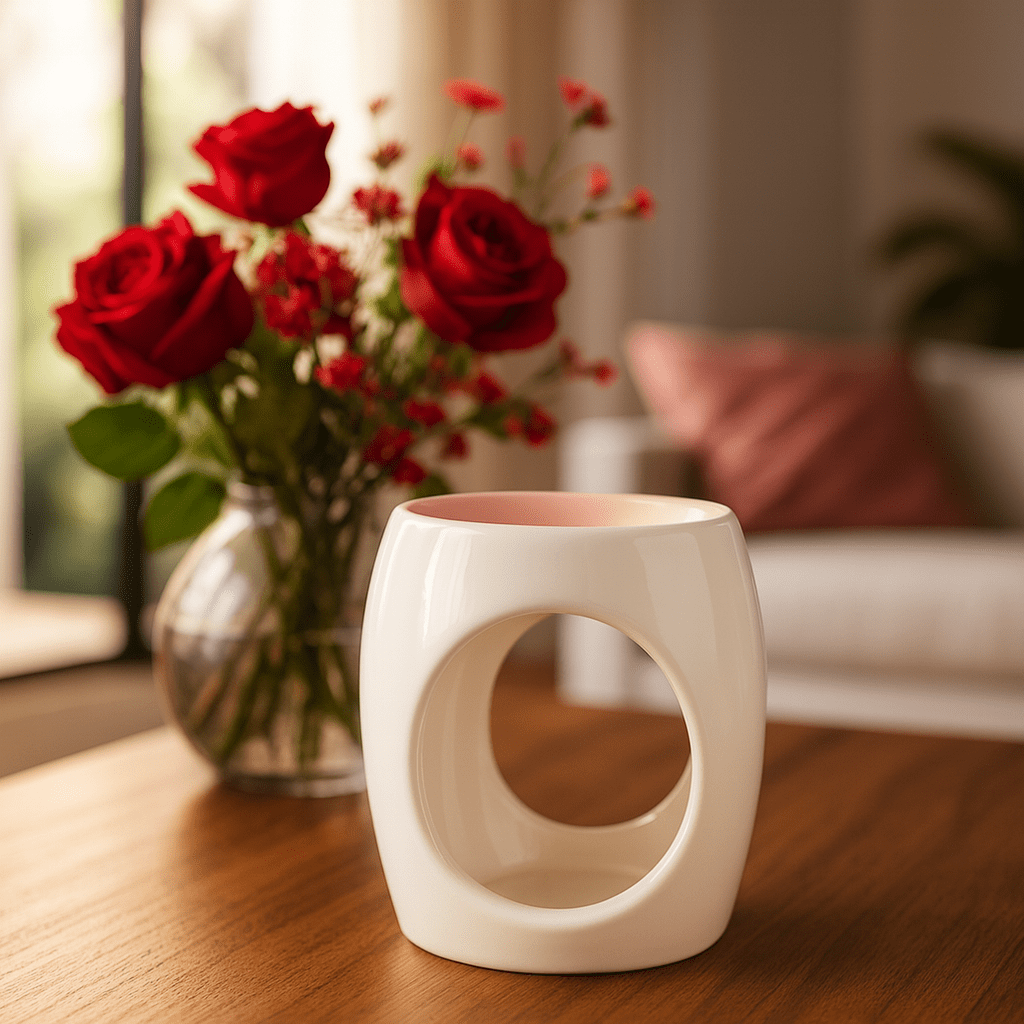 Oval Pink Ceramic Wax Melt Burner - Scentsational Home