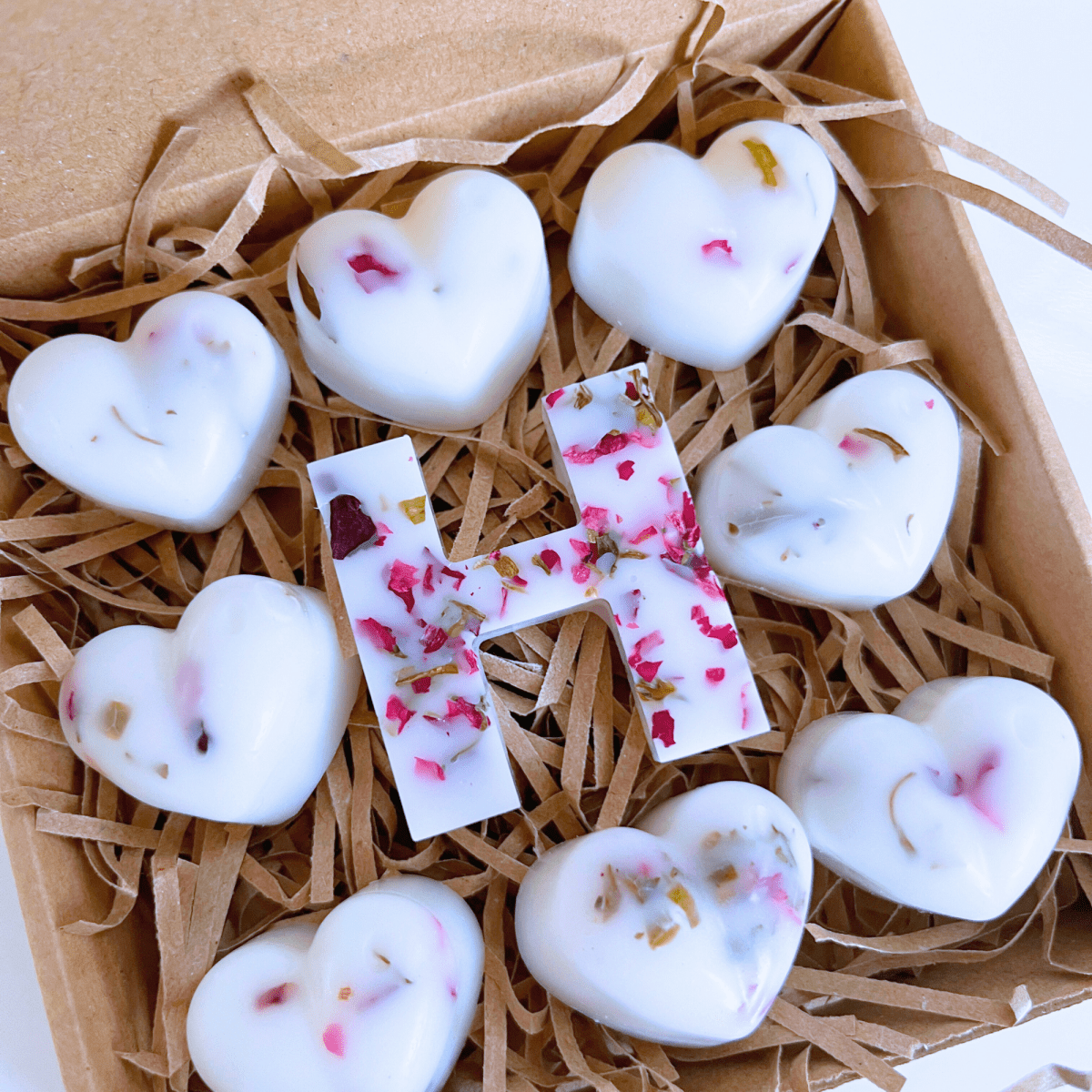 Personalised Heart - Shaped Wax Melts Infused with Rose Petals - Scentsational Home