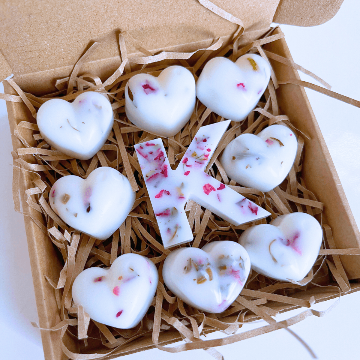 Personalised Heart - Shaped Wax Melts Infused with Rose Petals - Scentsational Home