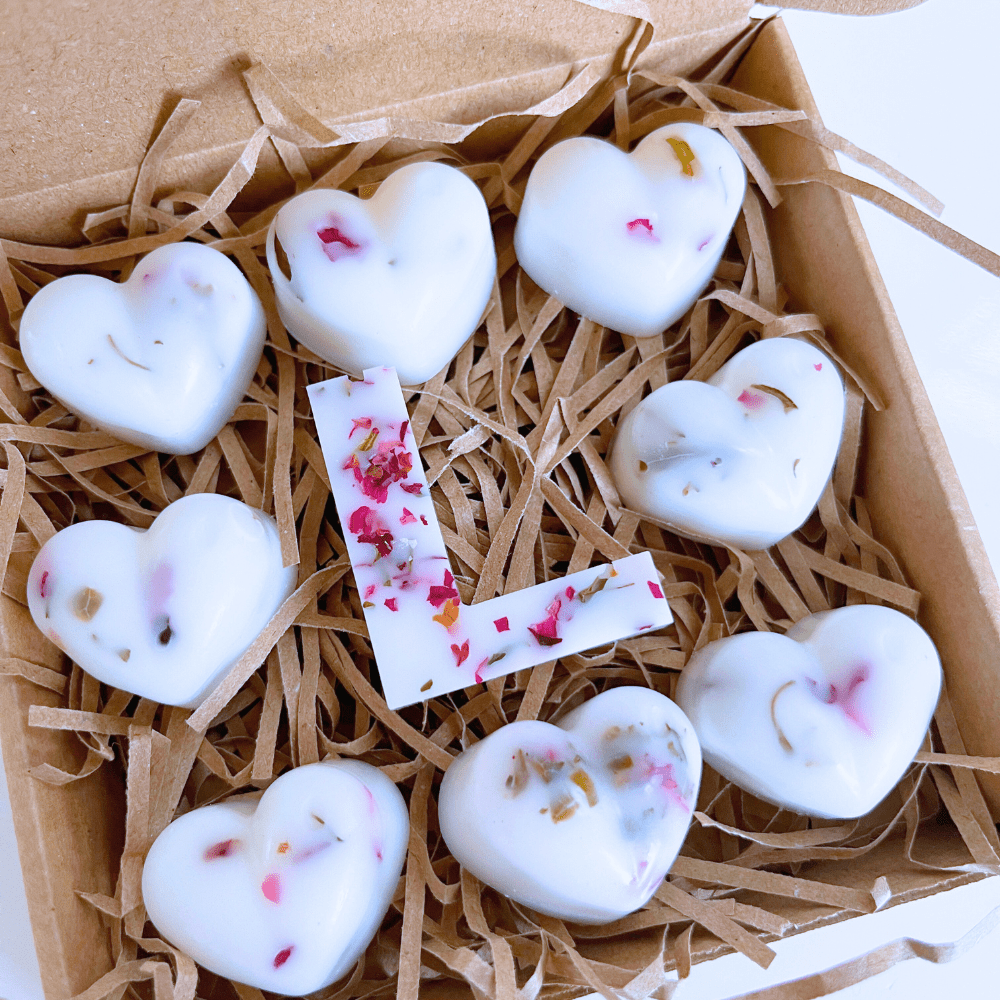 Personalised Heart - Shaped Wax Melts Infused with Rose Petals - Scentsational Home