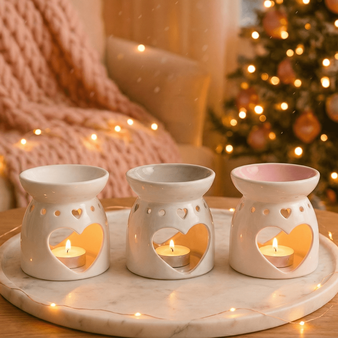 Ceramic Heart Tealight Wax Melt Burner - Scentsational Home