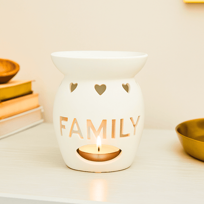 Family Ceramic Wax Melt Warmer with Heart Cut Out - Scentsational Home