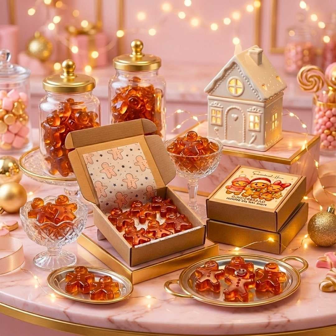 Gingerbread Gel Wax Melts with Gingerbread House Wax Warmer Set - Scentsational Home