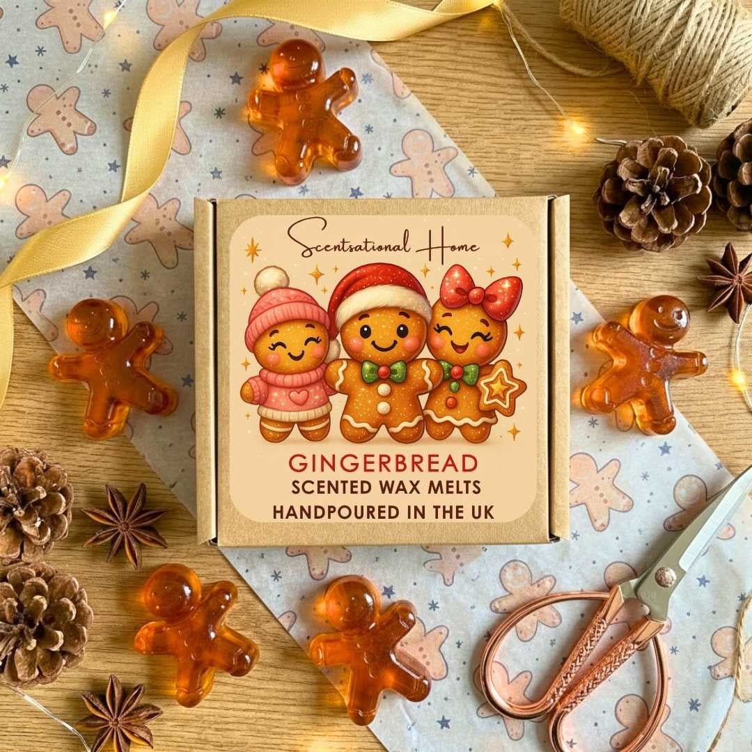 Gingerbread Gel Wax Melts with Gingerbread House Wax Warmer Set - Scentsational Home