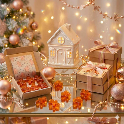 Gingerbread Gel Wax Melts with Gingerbread House Wax Warmer Set - Scentsational Home