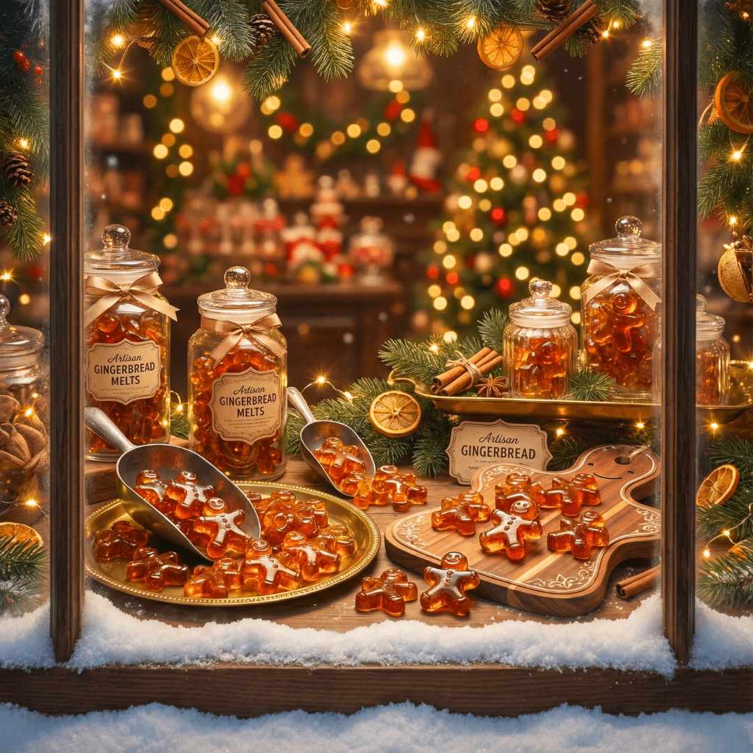 Gingerbread Gel Wax Melts with Gingerbread House Wax Warmer Set - Scentsational Home