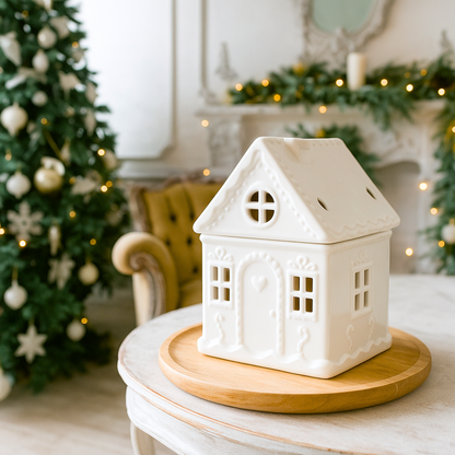 White Gingerbread House Wax Burner
