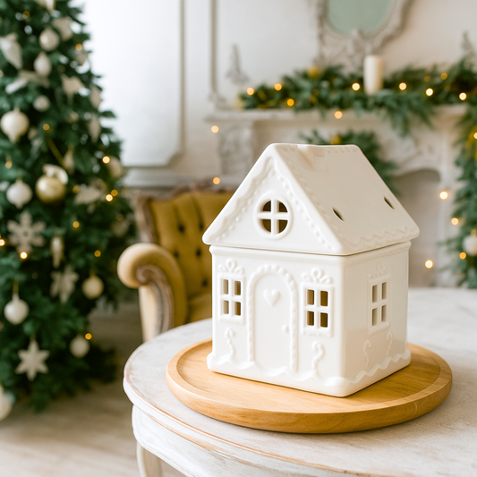 White Gingerbread House Wax Burner