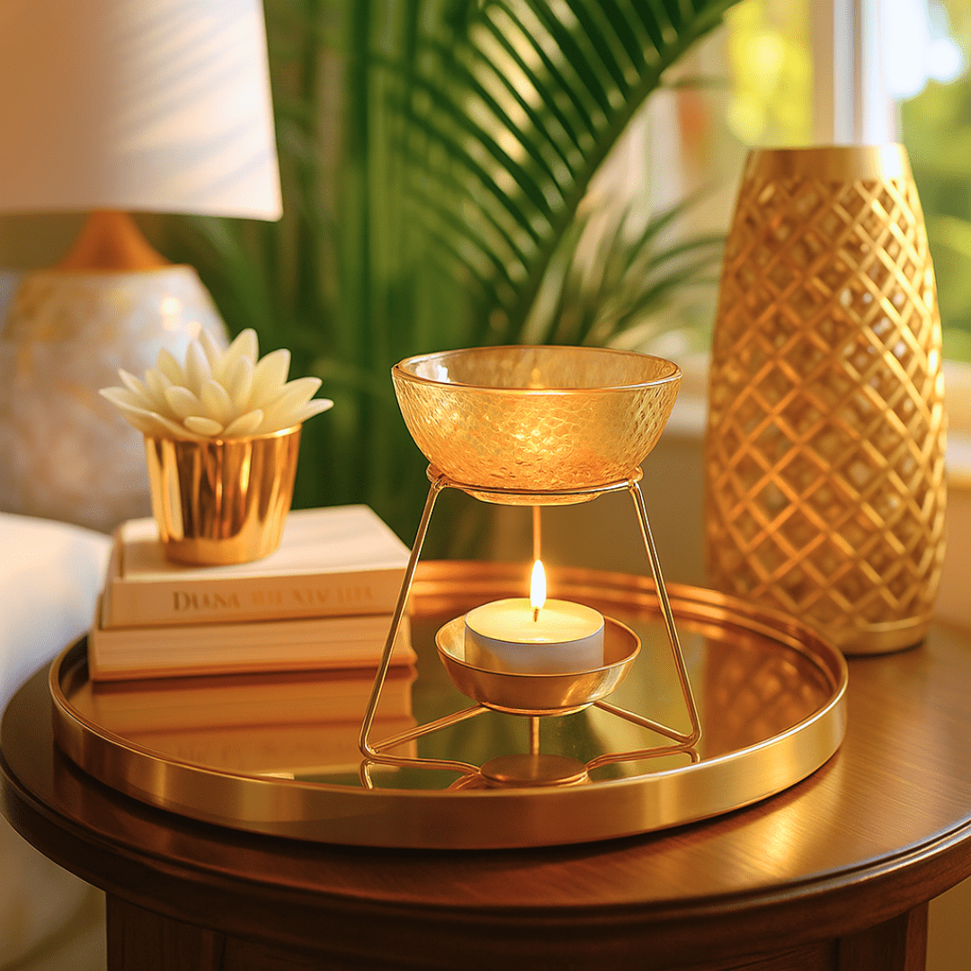 Gold Bowl Glass Wax Melt Burner - Scentsational Home
