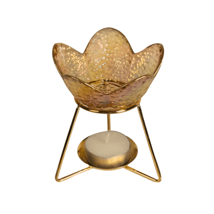 Gold Petal Glass Wax Melt Burner - Scentsational Home