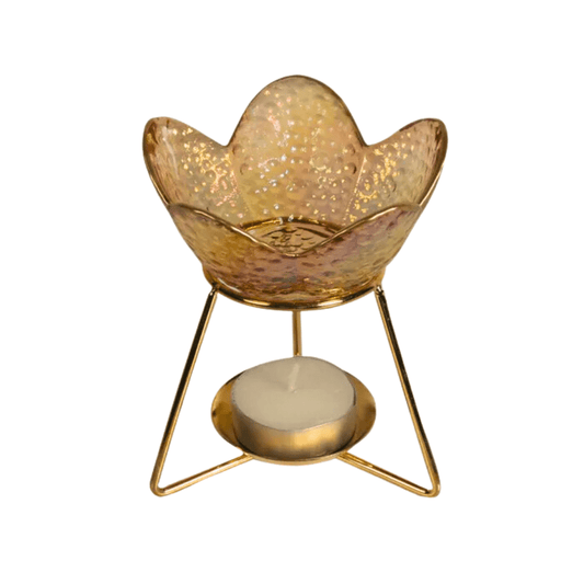 Gold Petal Glass Wax Melt Burner - Scentsational Home
