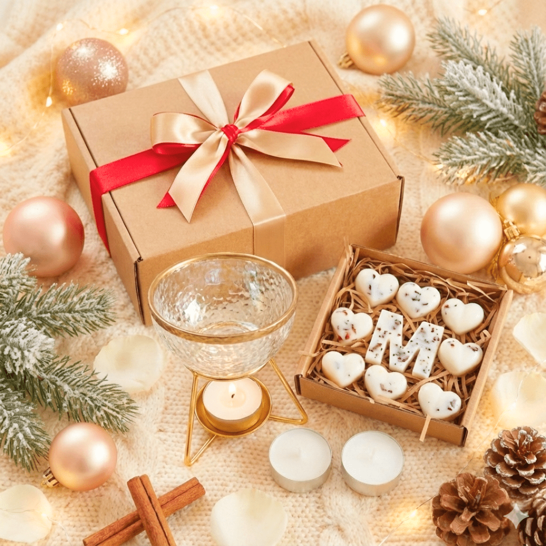 Personalised Heart - Shaped Wax Melt Gift Set with Glass Warmer - Scentsational Home