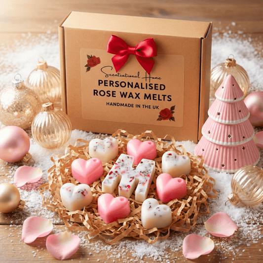 Personalised Heart - Shaped Wax Melt Gift Set With Wax Warmer - Pink - Scentsational Home