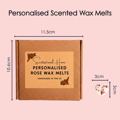 Personalised Heart - Shaped Wax Melt Gift Set With Wax Warmer - Pink - Scentsational Home