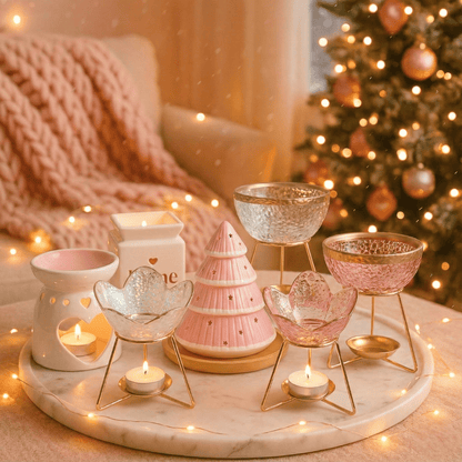 Personalised Heart - Shaped Wax Melt Gift Set With Wax Warmer - Pink - Scentsational Home