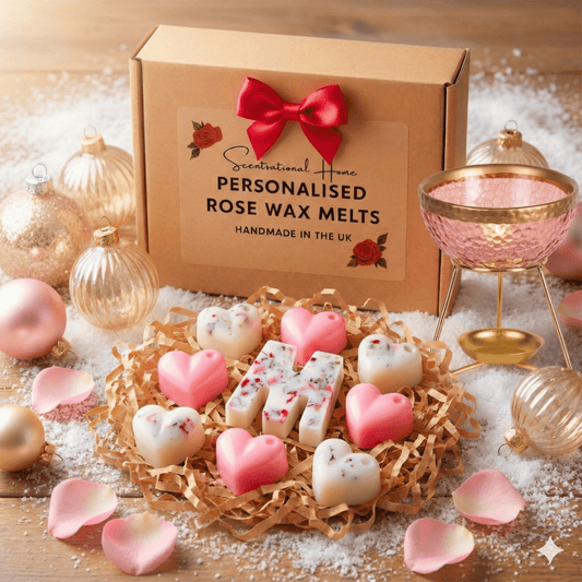 Personalised Heart - Shaped Wax Melt Gift Set With Wax Warmer - Pink - Scentsational Home