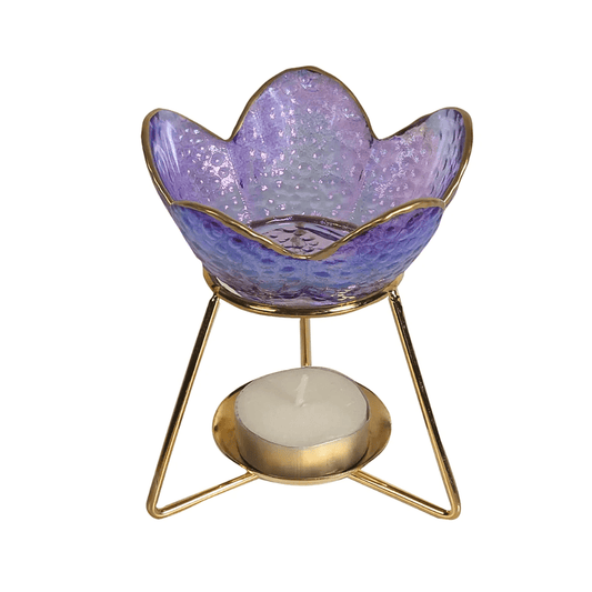 Purple Petal Glass Wax Melt Burner - Scentsational Home
