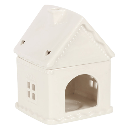 White Gingerbread House Wax Burner - Scentsational Home