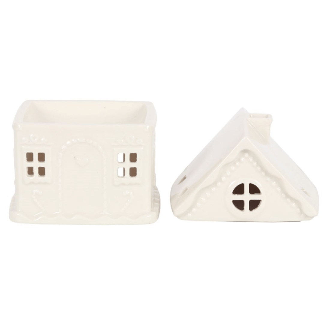White Gingerbread House Wax Burner - Scentsational Home